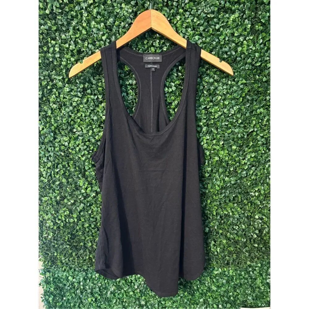 Carbon38 Black Racerback Tank Top Sz Medium NWOT